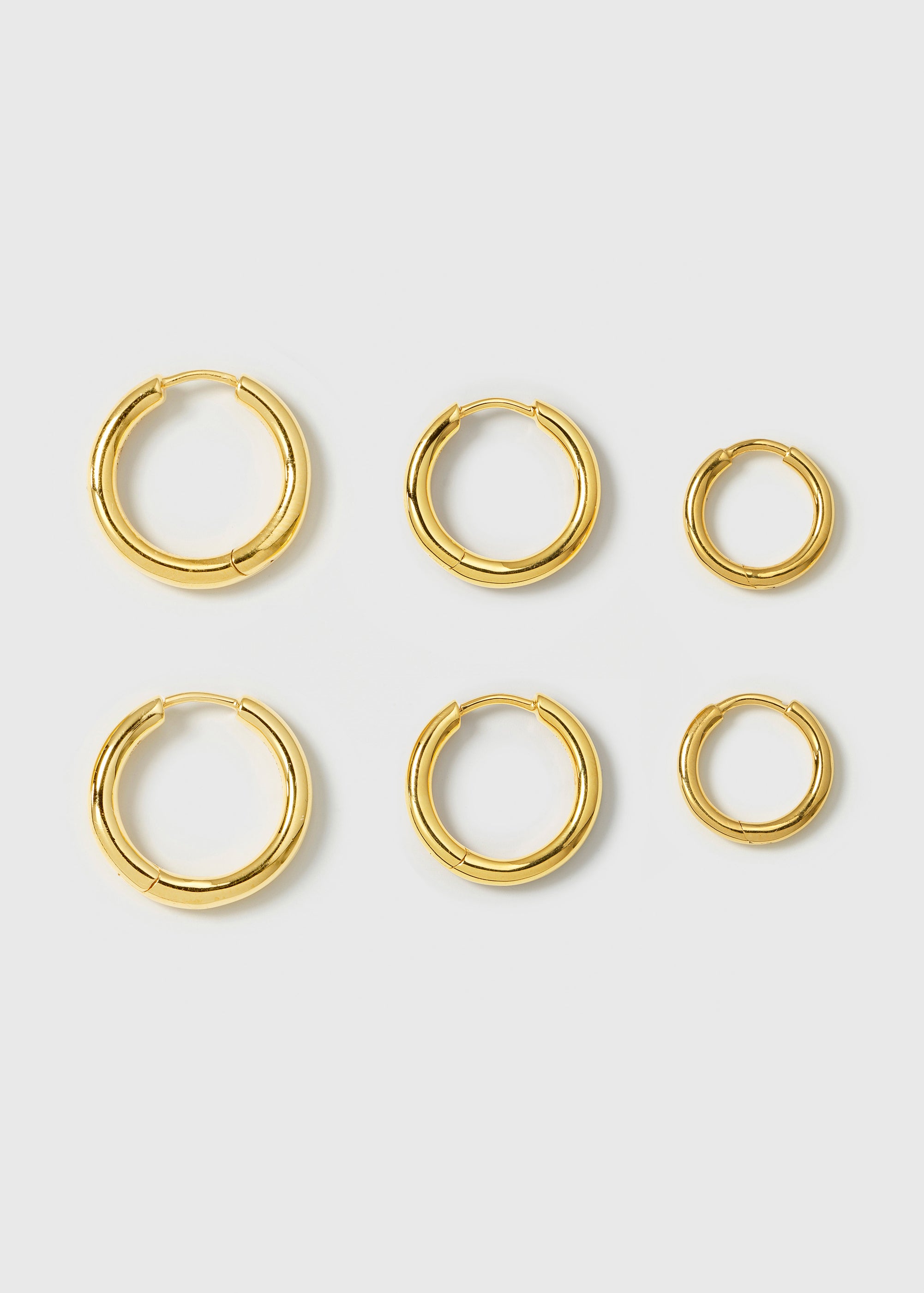 GOLD CHUBBY FACETED HOOP PACK
