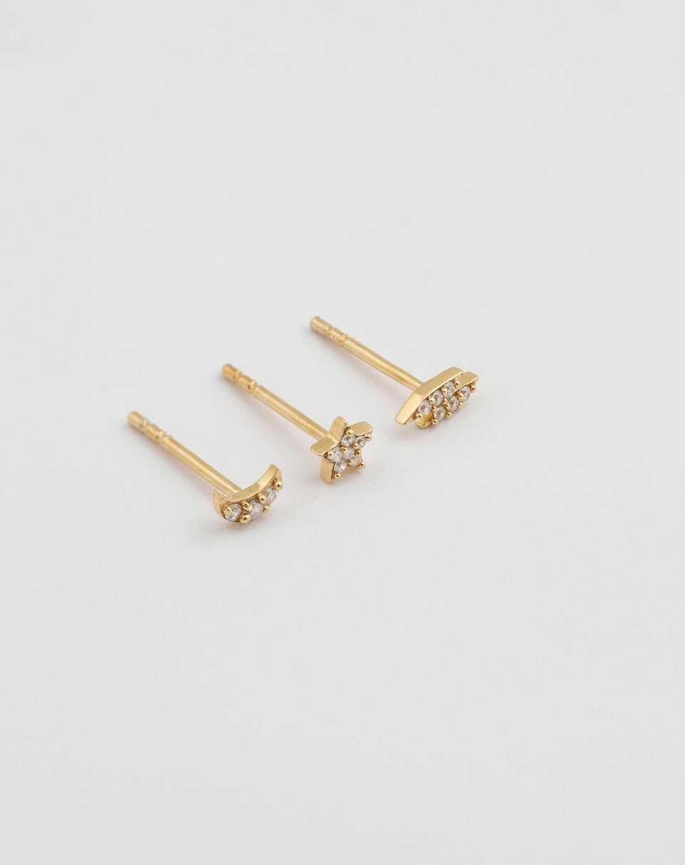 Mini Earring Collection Cosmos Gold