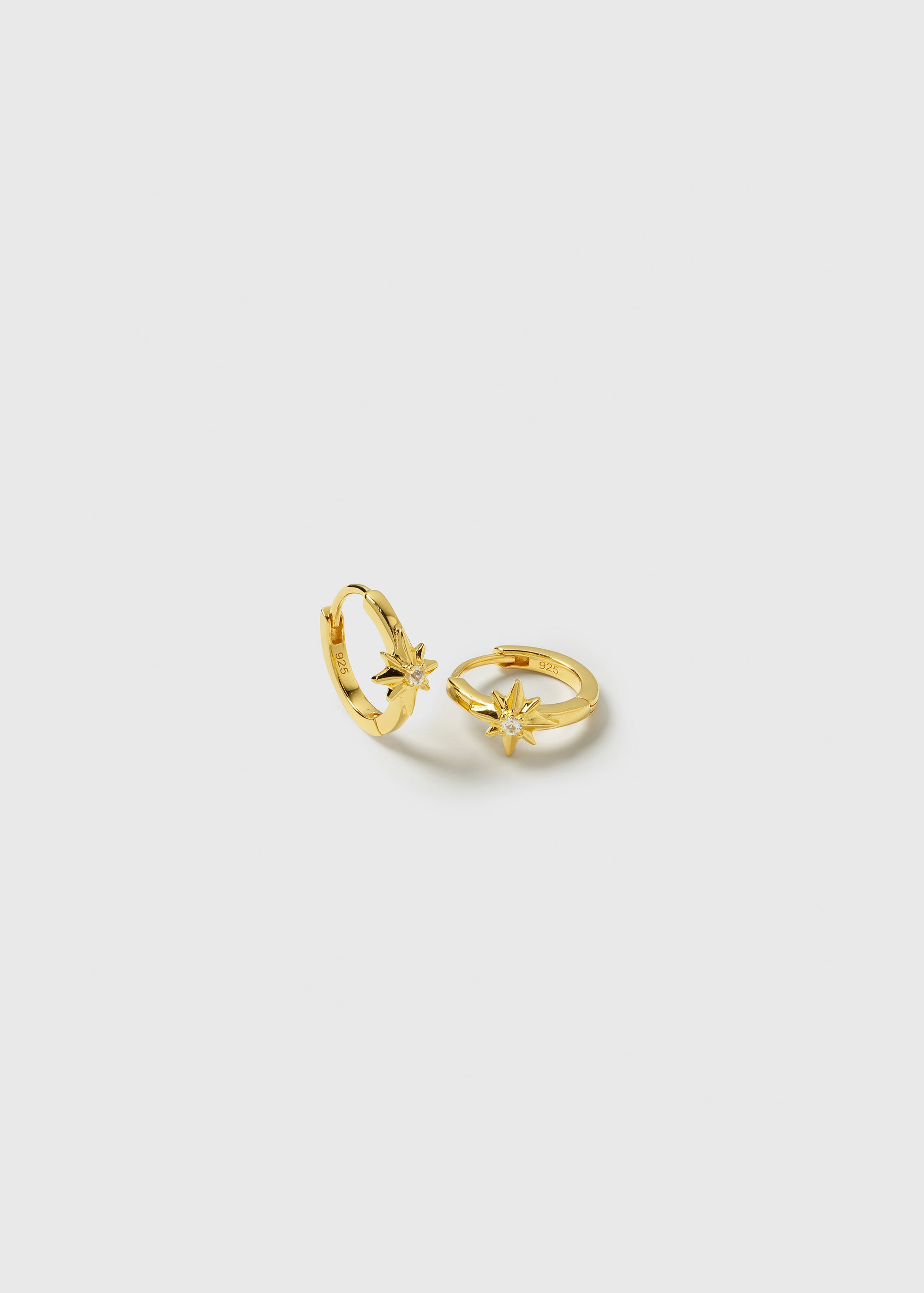 14K 18K Solid Gold Hoop North Star Earrings, Dainty Pole Star Earrings, Cute Northern Star Earrings, Northern Style Jewelry, factory Gift For Her