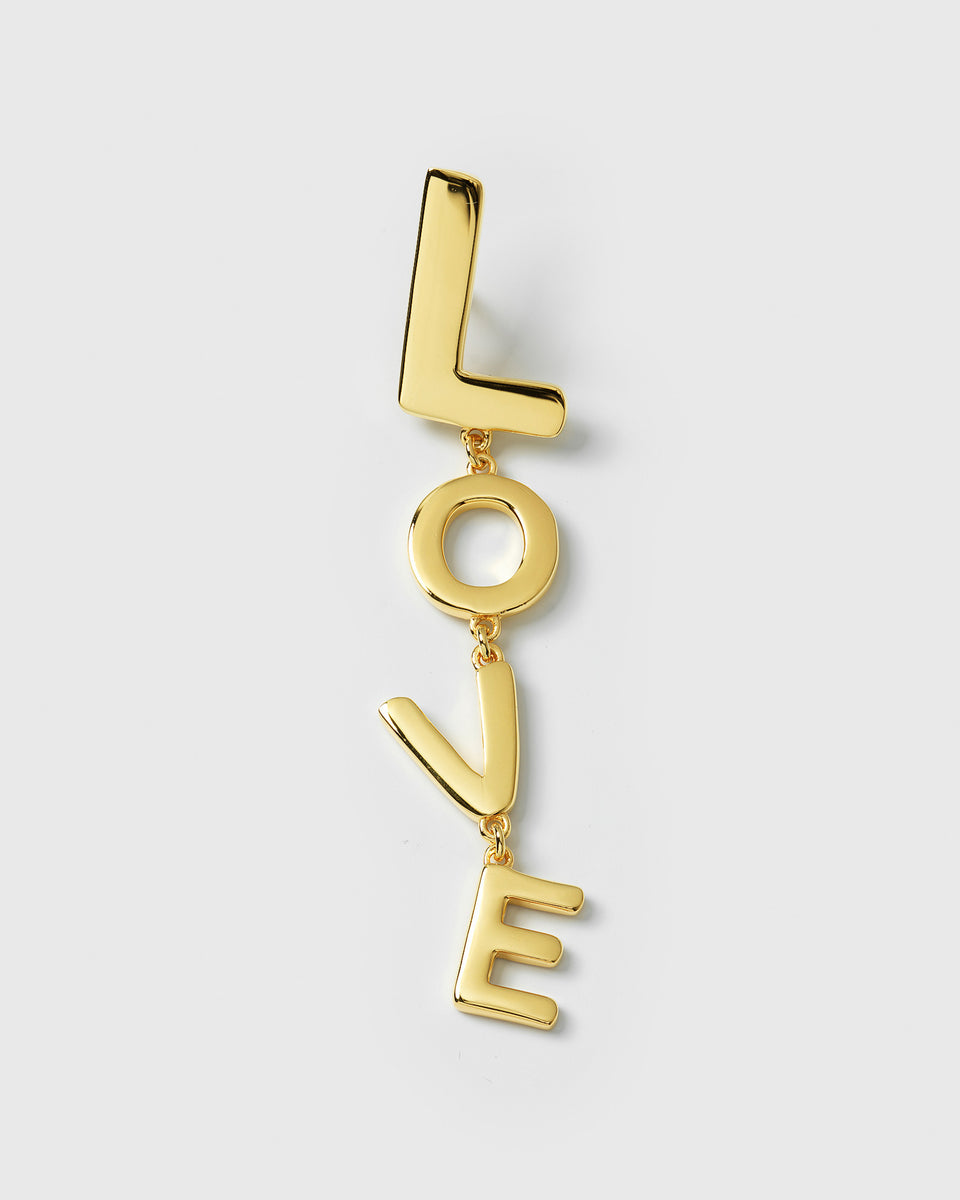 True Love Big L Single Earring Gold