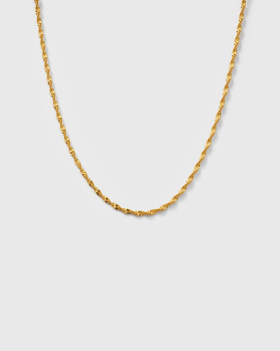 Herringbone Twisted Necklace Gold
