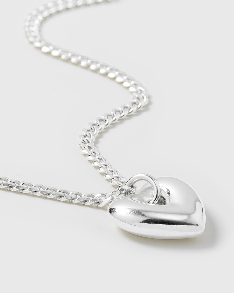 RENTAL - Fat Heart Necklace Silver