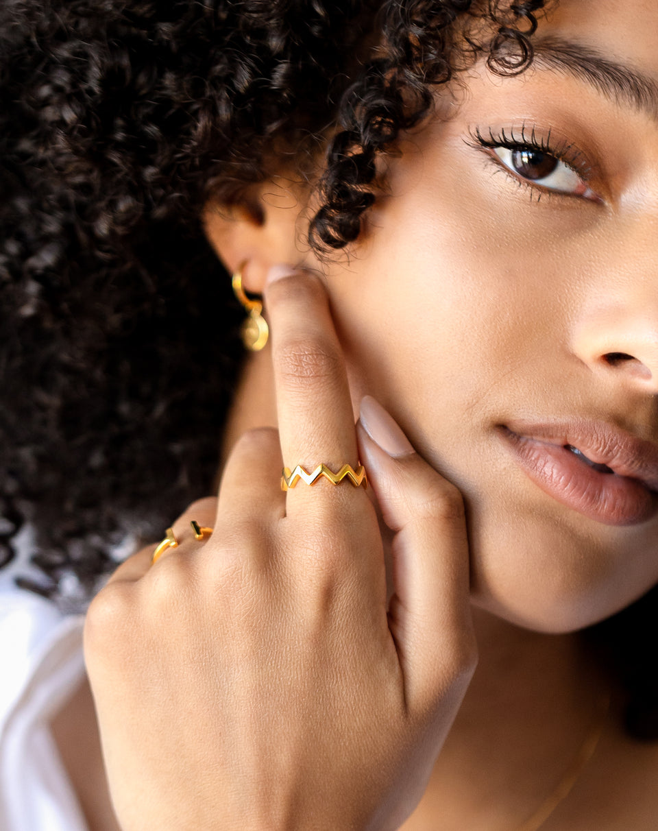 Strict Zigzag Ring Gold