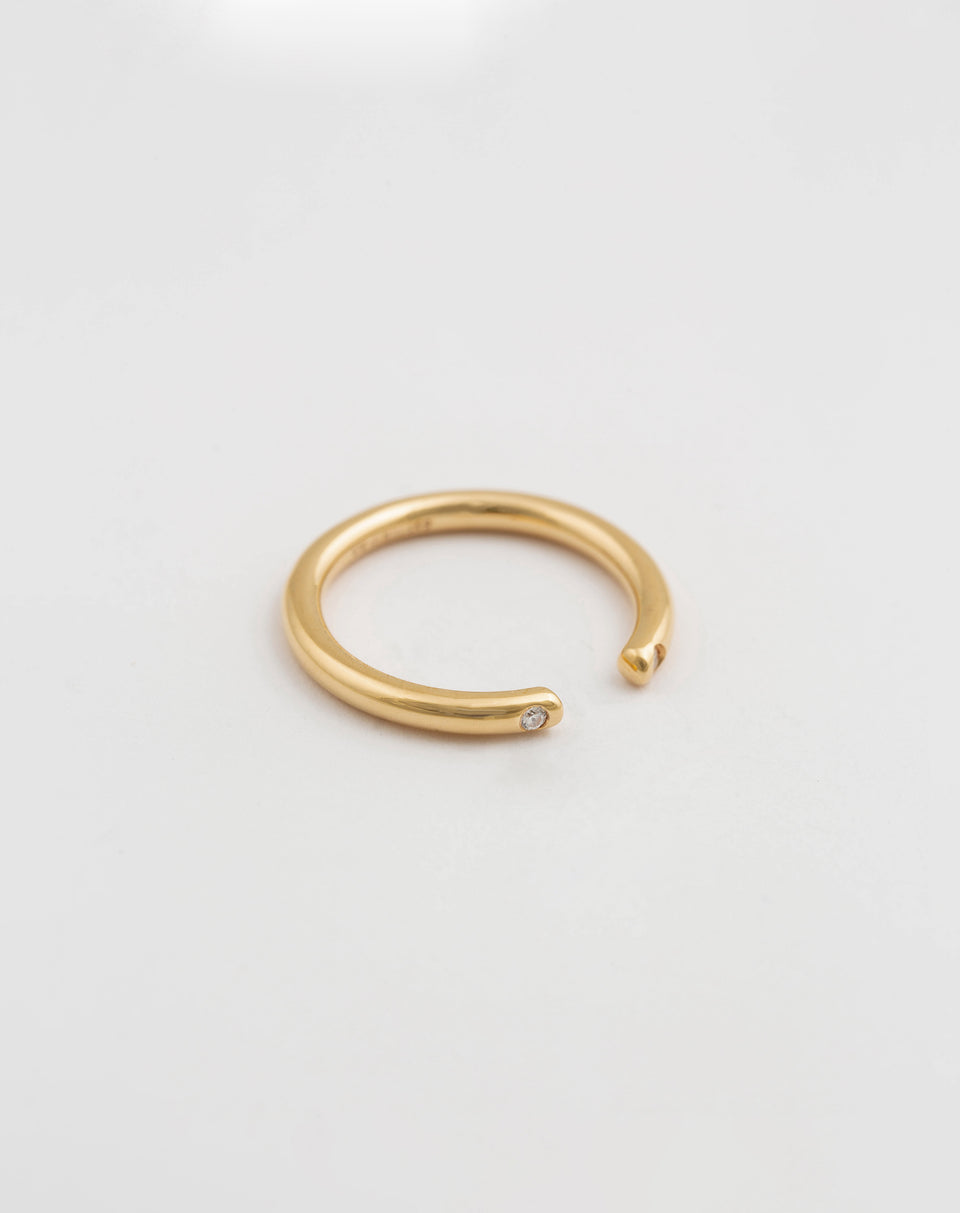 Tiny Open Sparkle Ring Gold