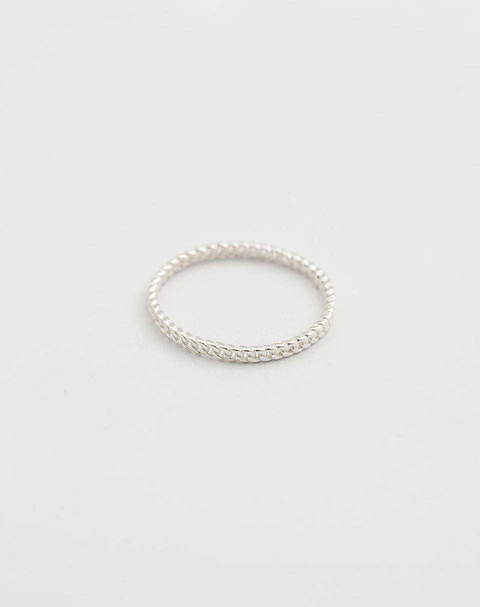 Tiny Chain Ring Silver