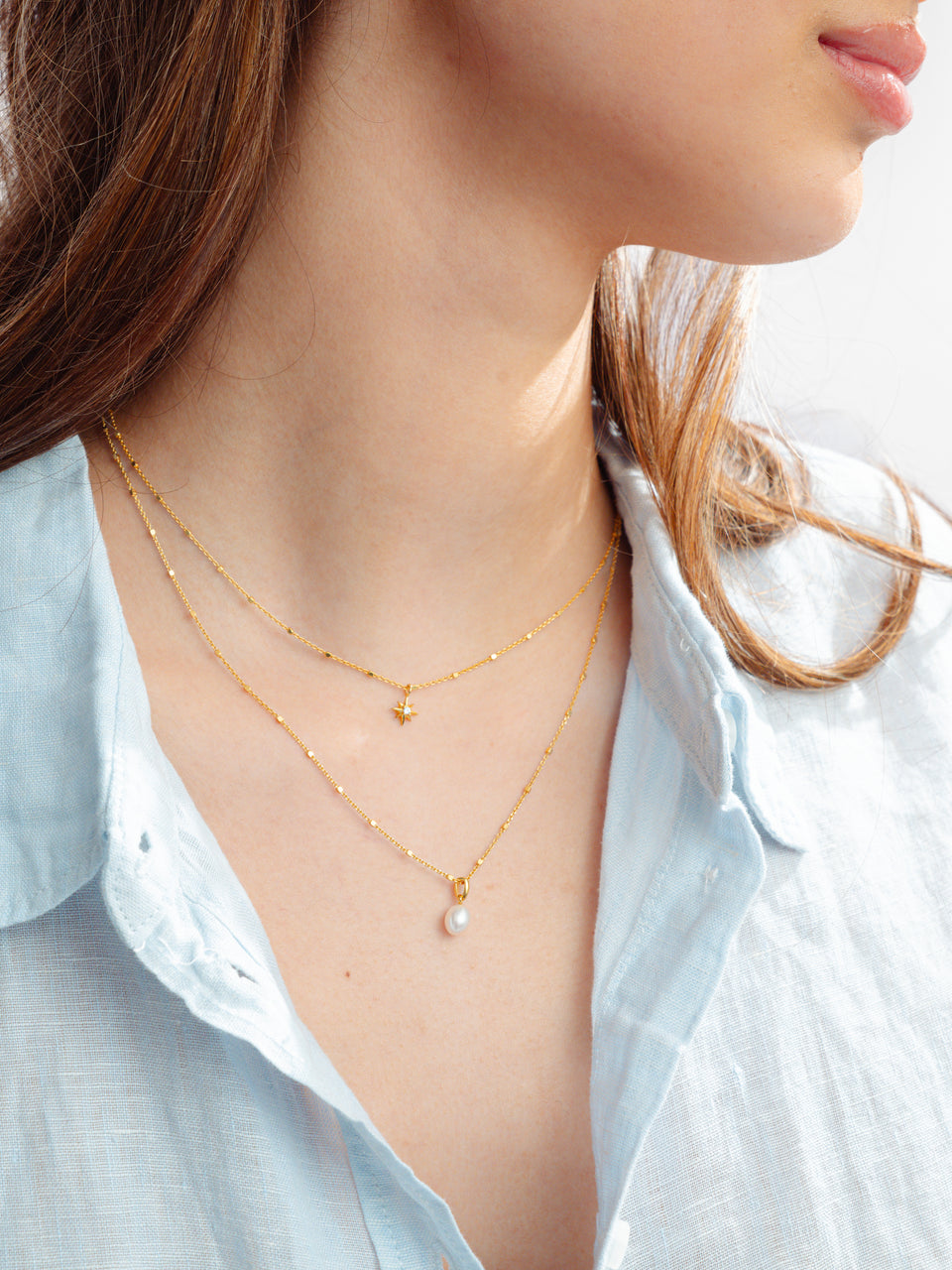 Treasure Single Pearl Necklace Gold