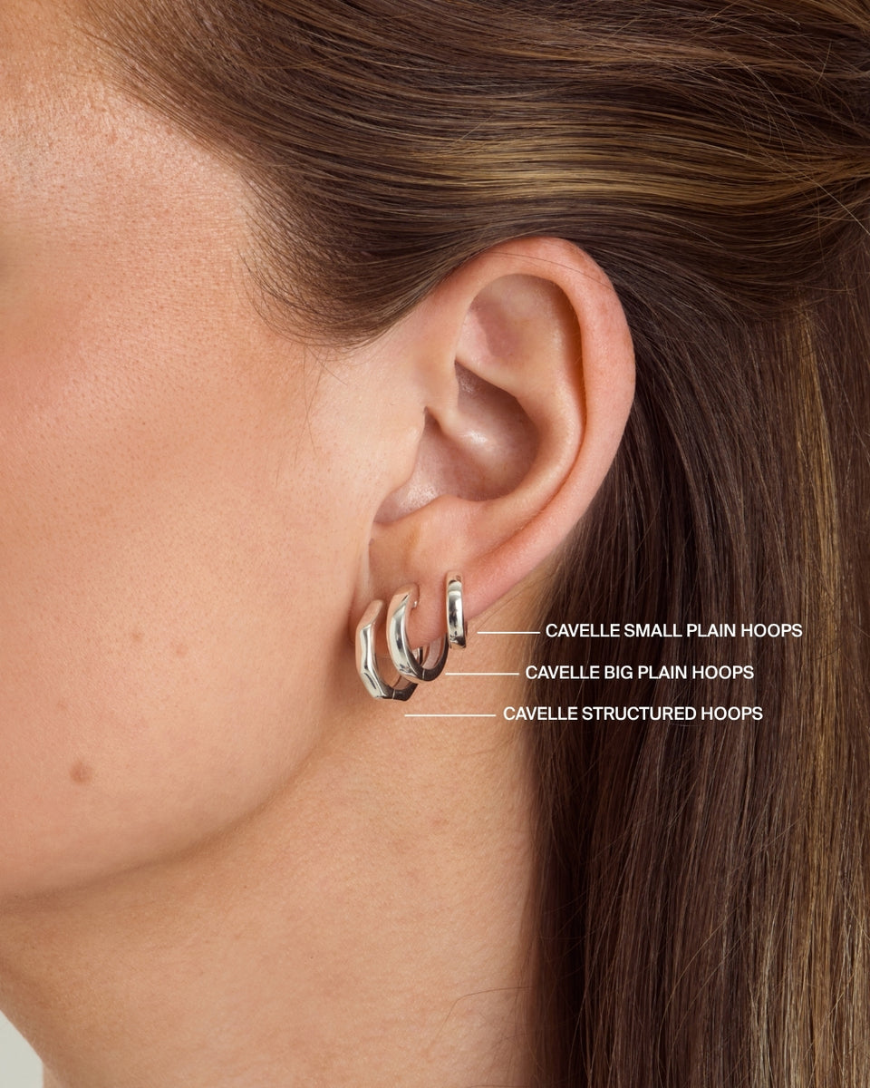 Cavelle Small Plain Hoops Silver