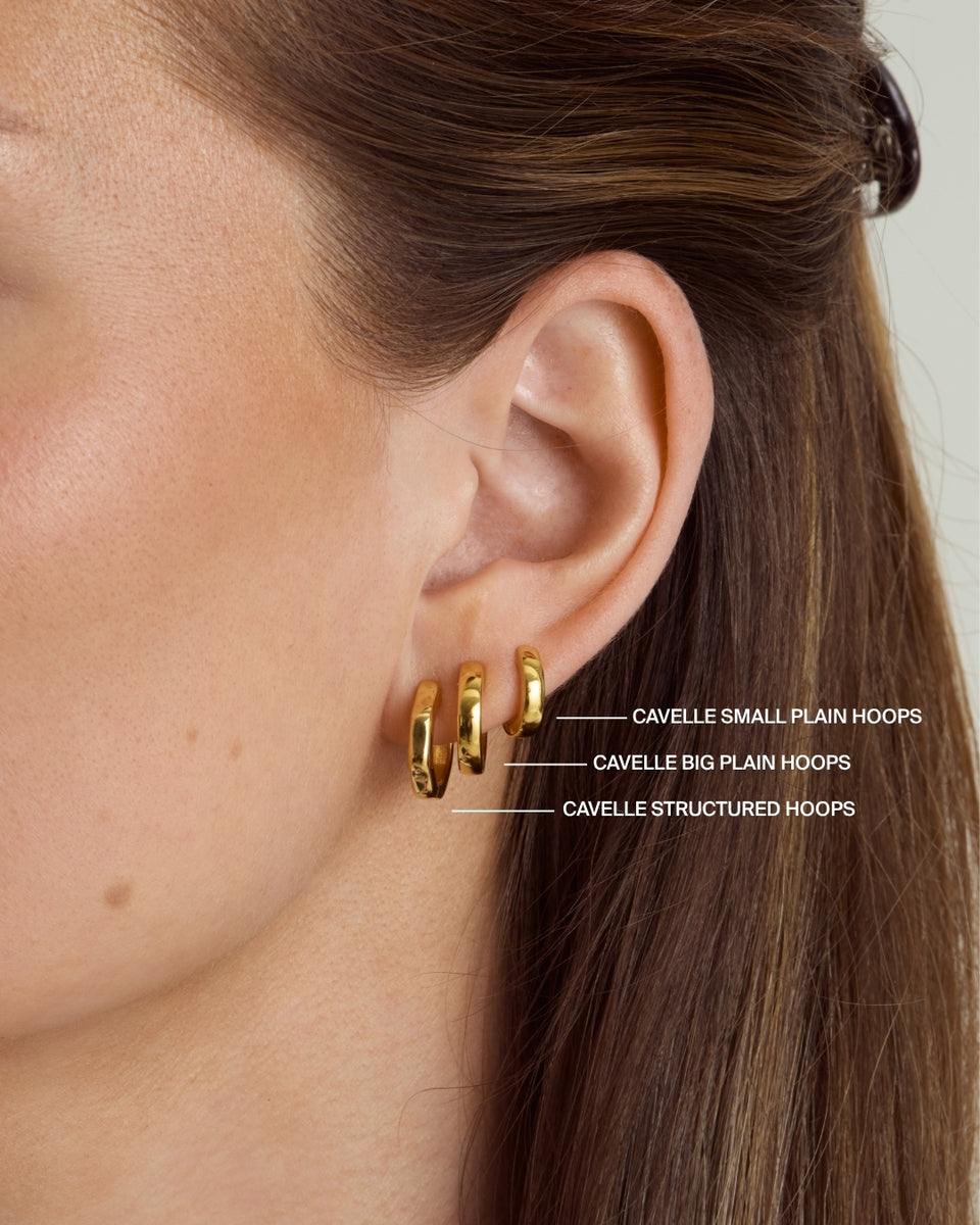 Cavelle Small Plain Hoops Gold