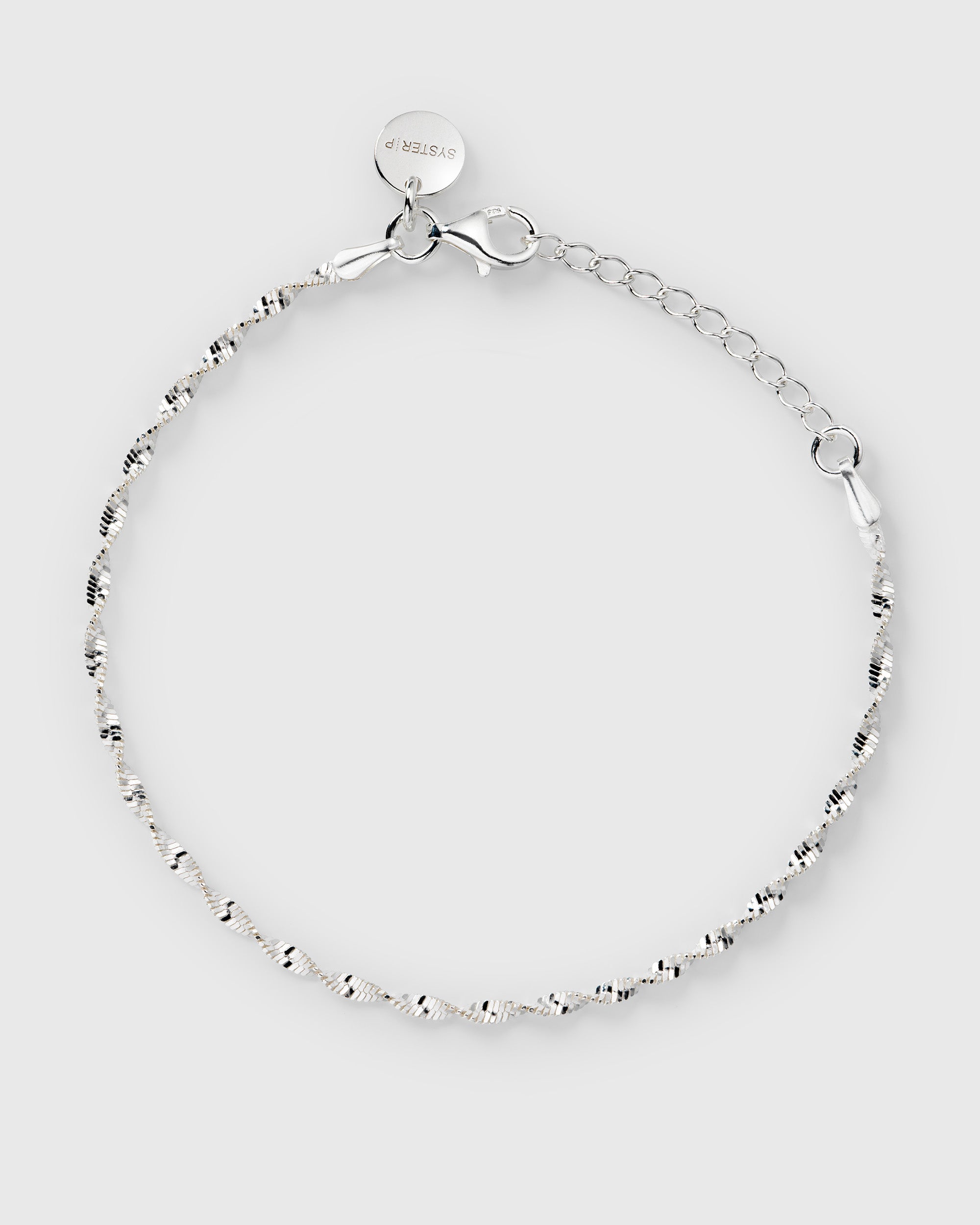 Herringbone Twisted Bracelet Silver