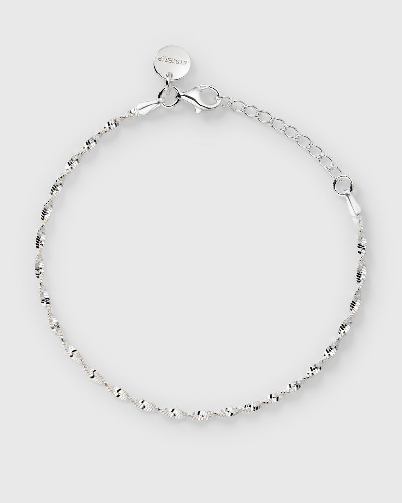 Herringbone Twisted Bracelet Silver
