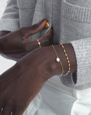 Herringbone Twisted Bracelet Gold