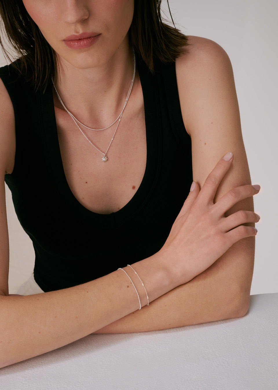 Treasure Multi Pearl Bracelet Silver