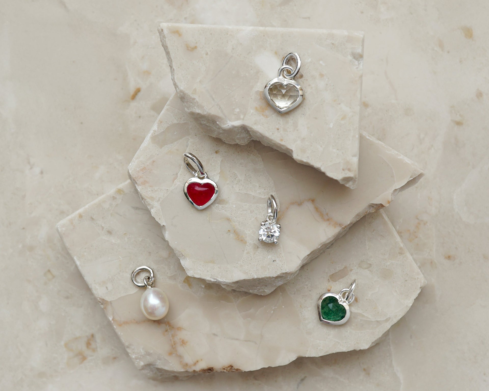 Beloved Heart Pendant, pearl pendant and solo nova pendant in sterling silver