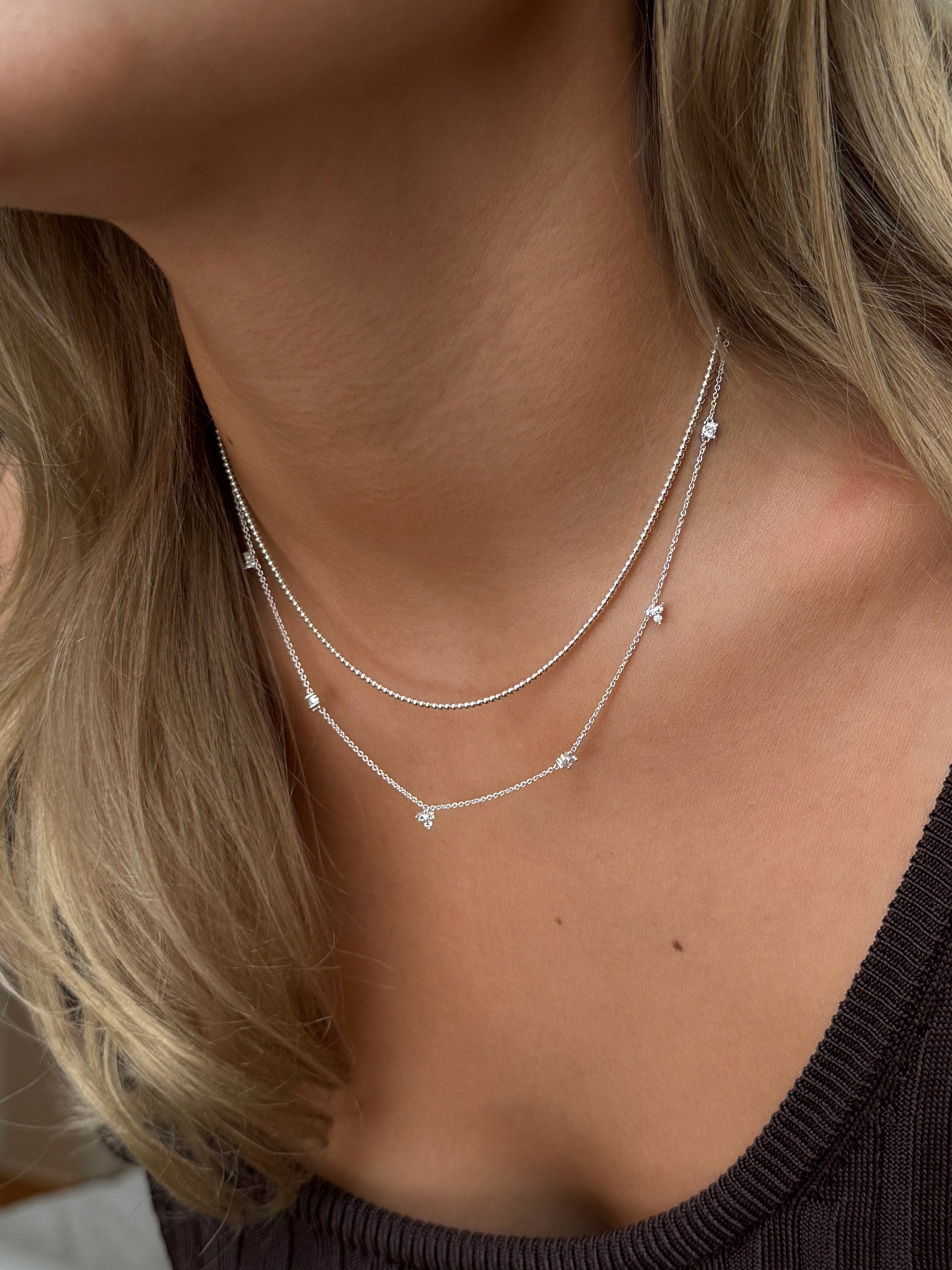 Celestia Necklace Silver - cubic zirconia necklace | Syster P