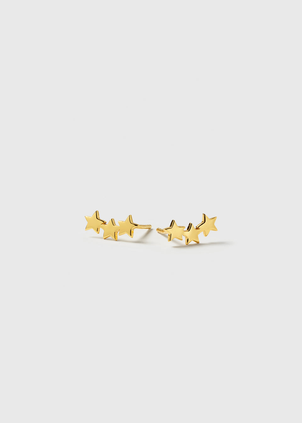 Snap Triple Star Earrings Gold