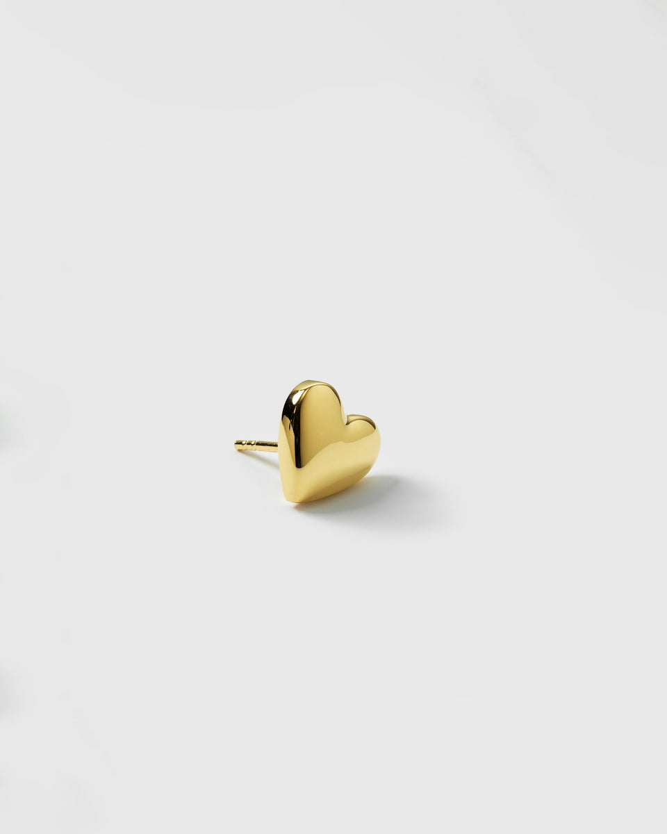 True Love Heart Single Earring Gold