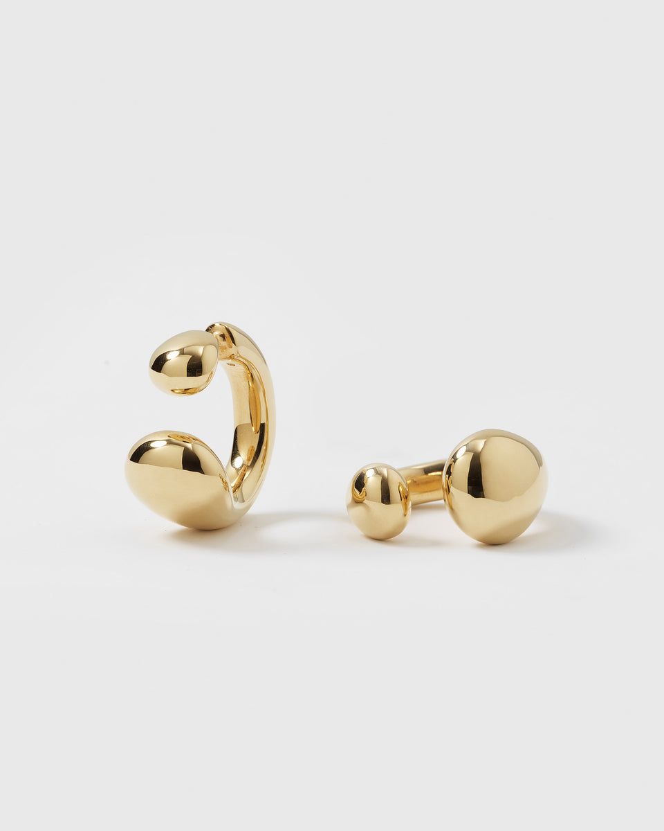 Bolded Drops Earrings Gold