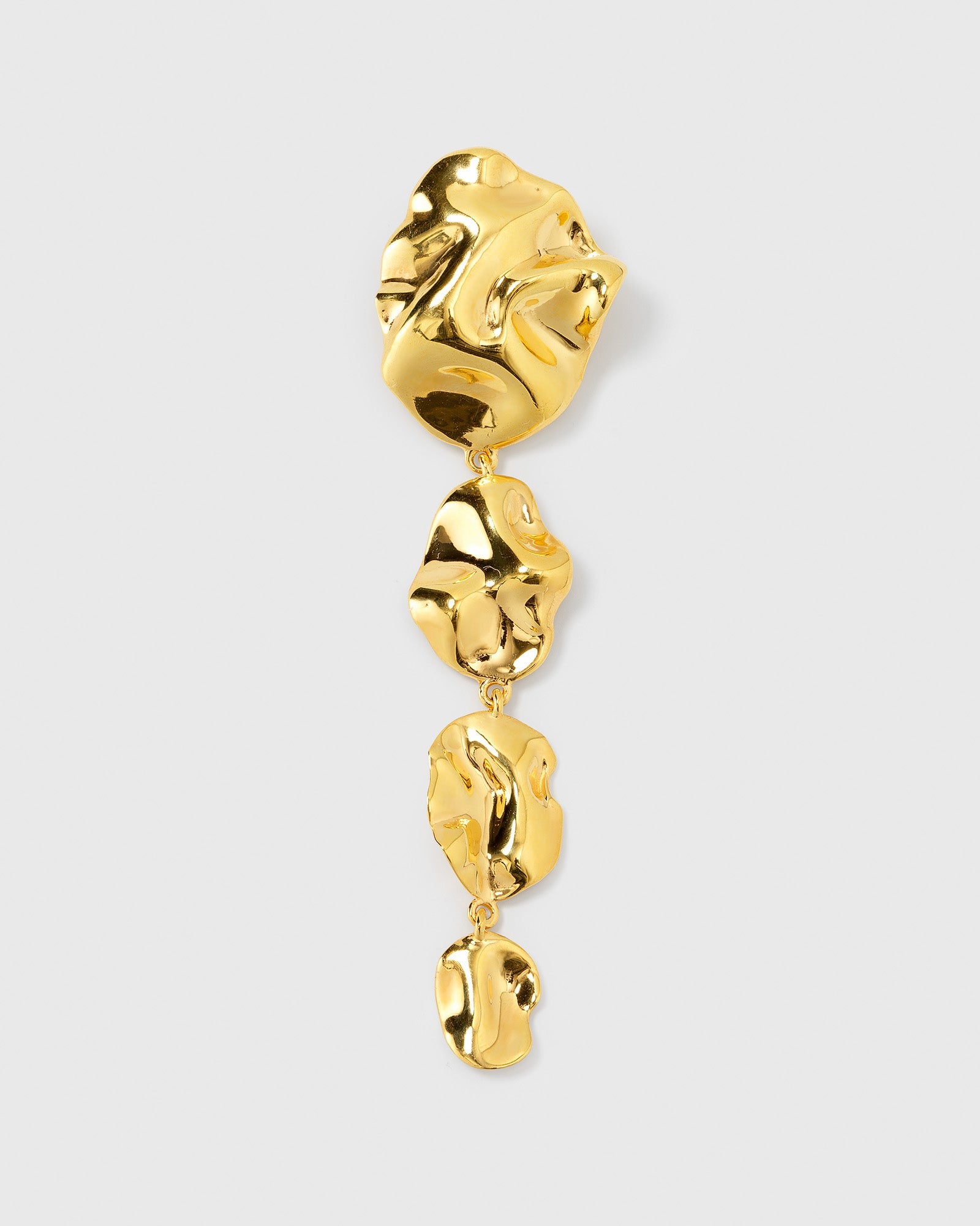 Moulded Long Single Earring Gold