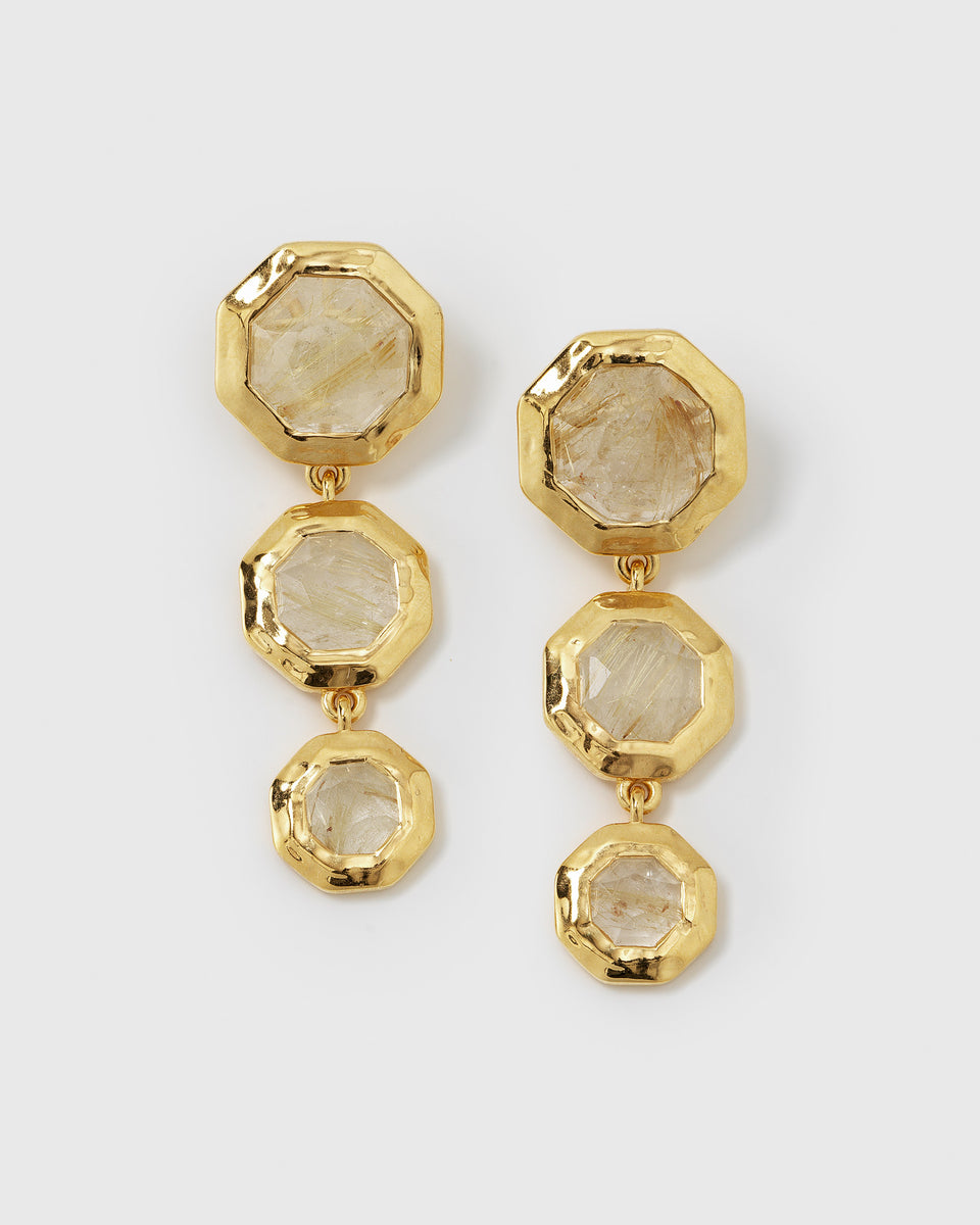 RENTAL - Octagon Earrings Gold