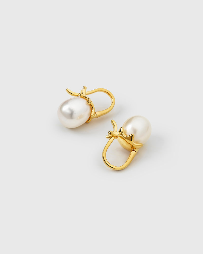 Florentina Pearl Earrings Gold