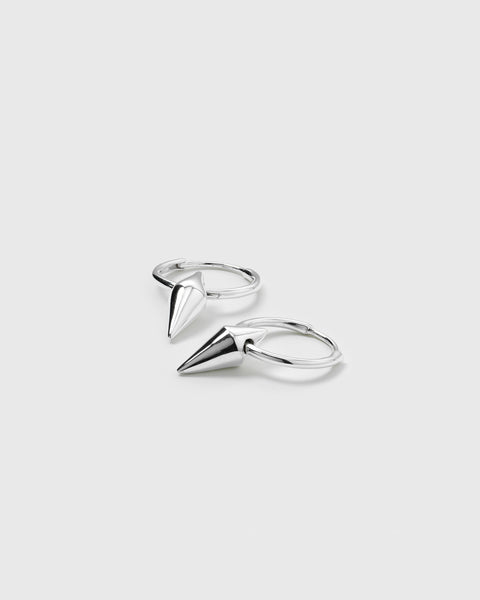 Harvey Small Spike Hoops Silver