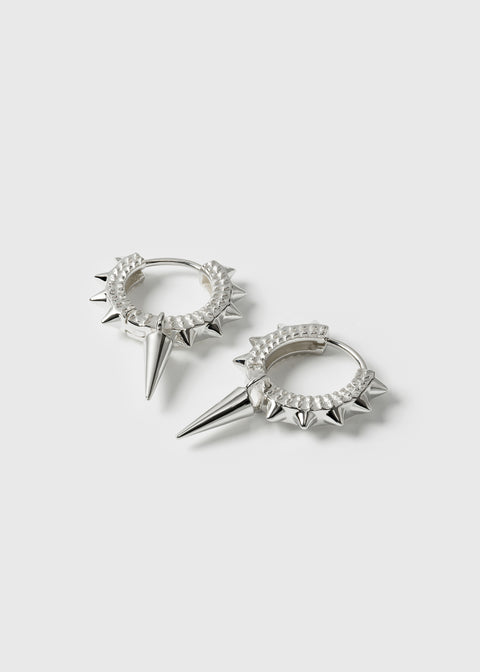Harvey Heavy Spike Hoops Silver