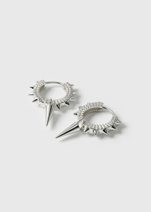 Harvey Heavy Spike Hoops Silver