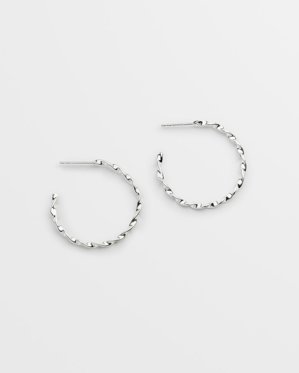 Twisted Hoops Silver