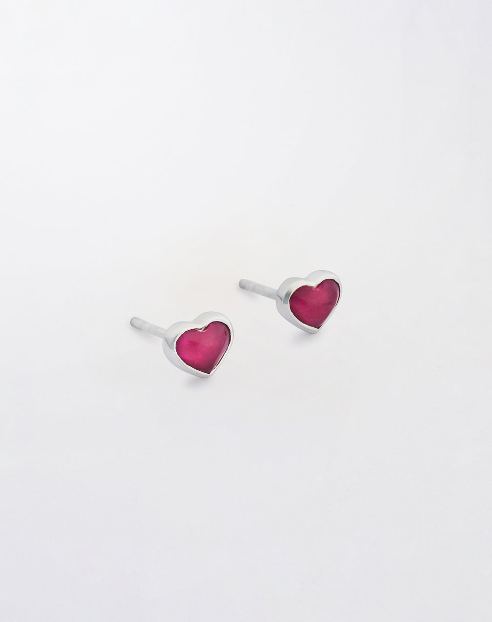 La La Love Stud Earrings Silver