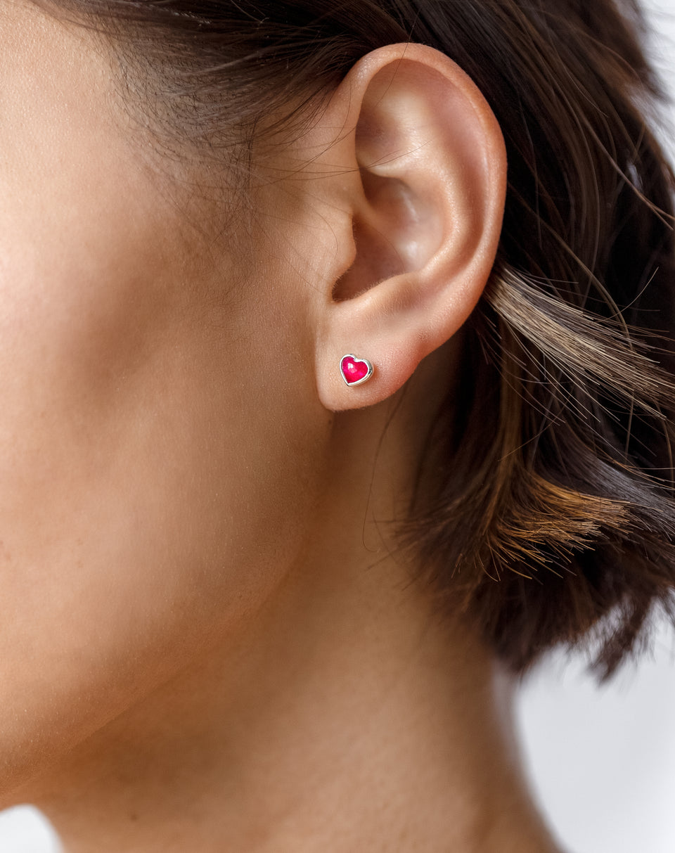 La La Love Stud Earrings Silver