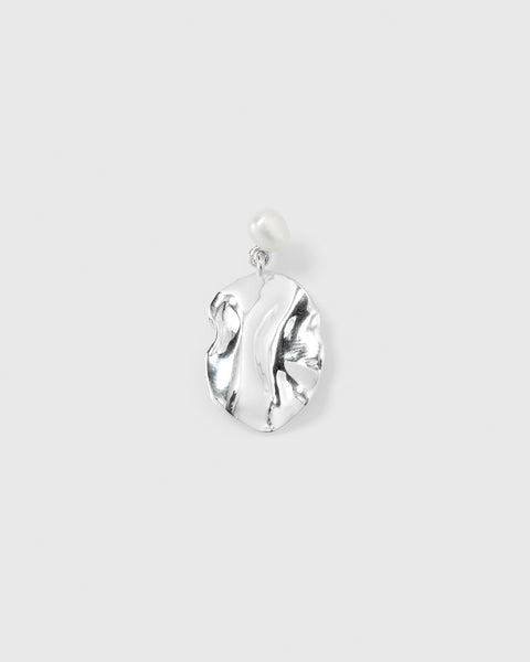 Moulded Short Single Earring Silver
