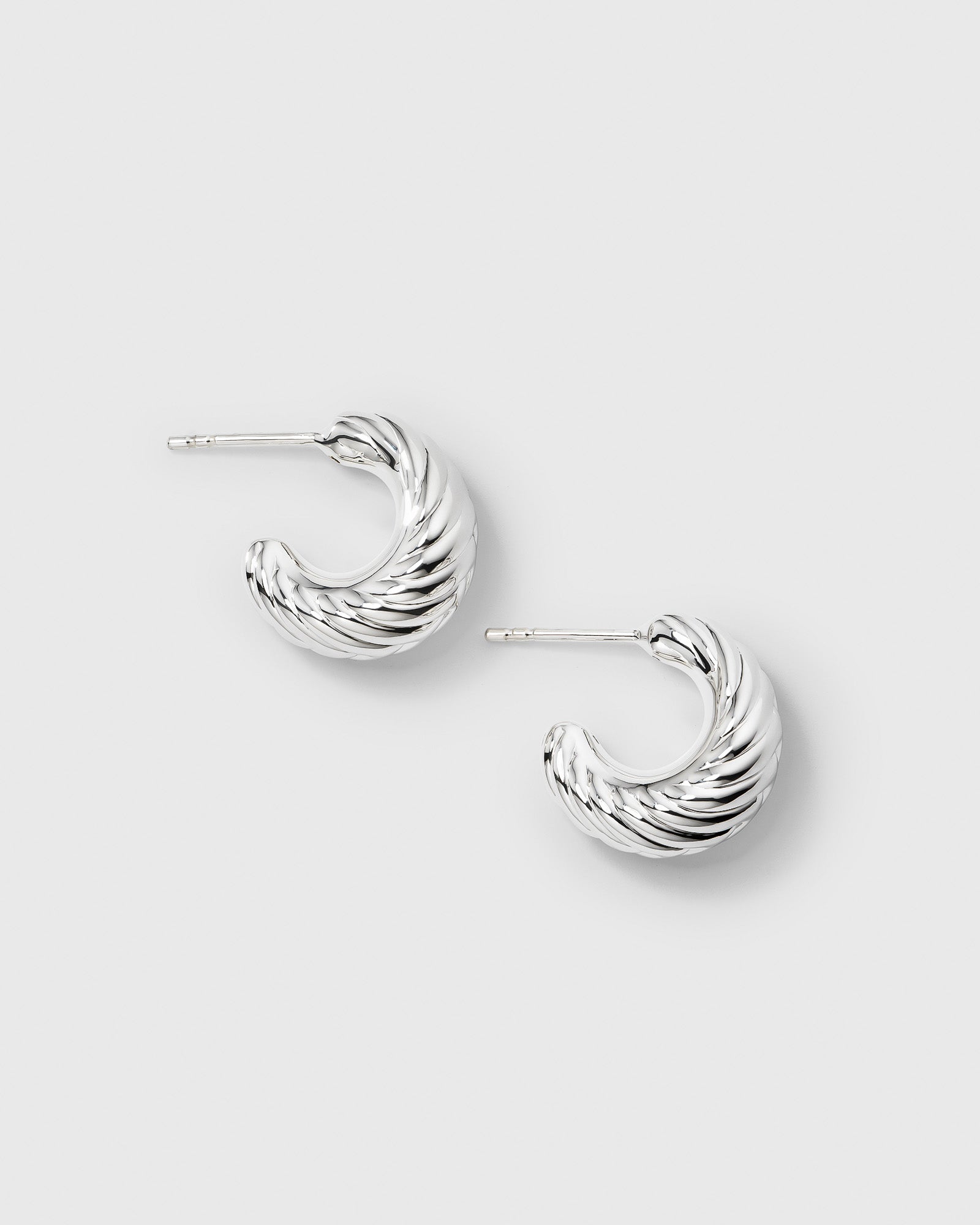 Bolded Little Sis Chevron Earrings Silver