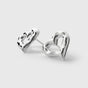 Puff Heart Earrings Silver