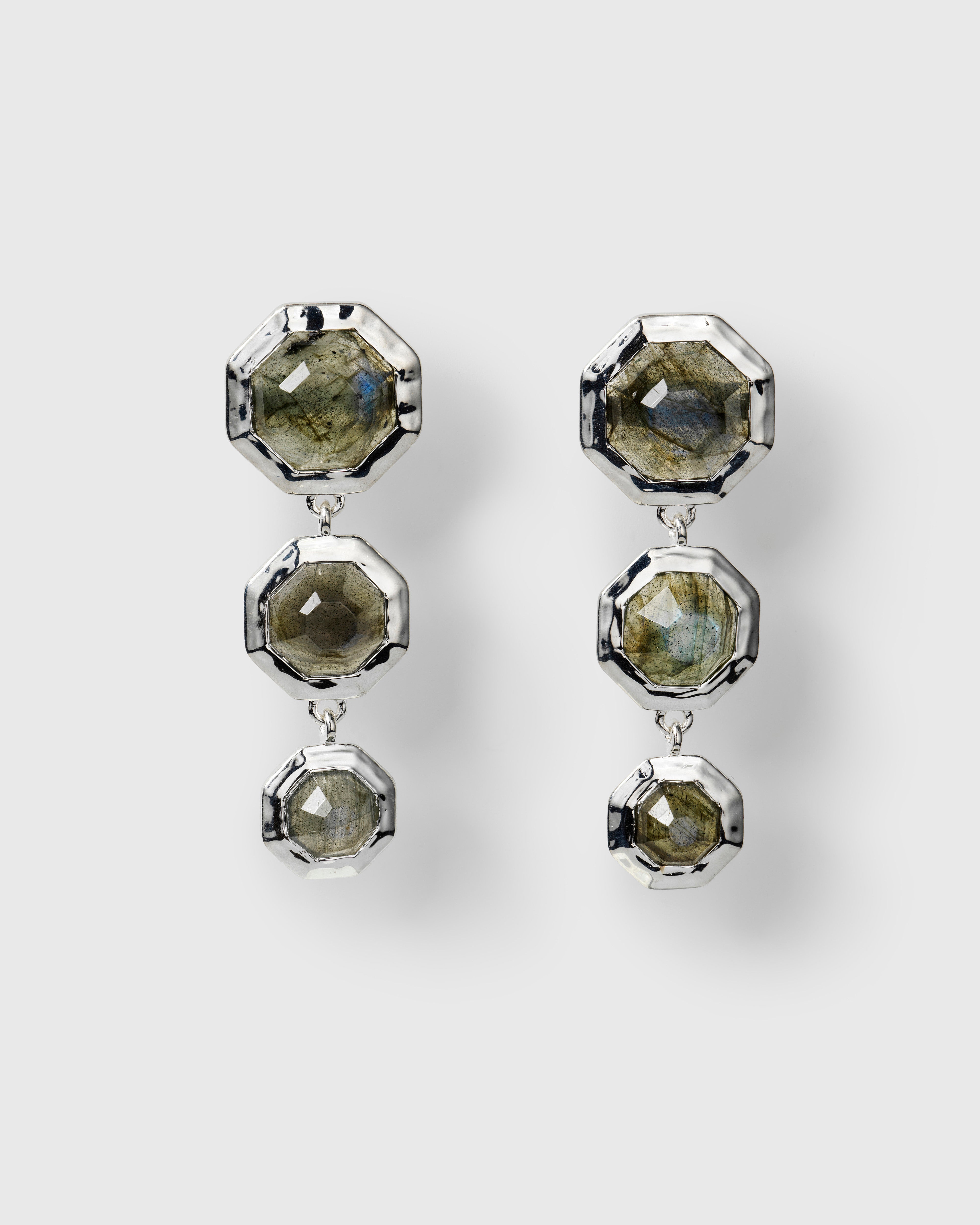 Octagon Earrings Silver