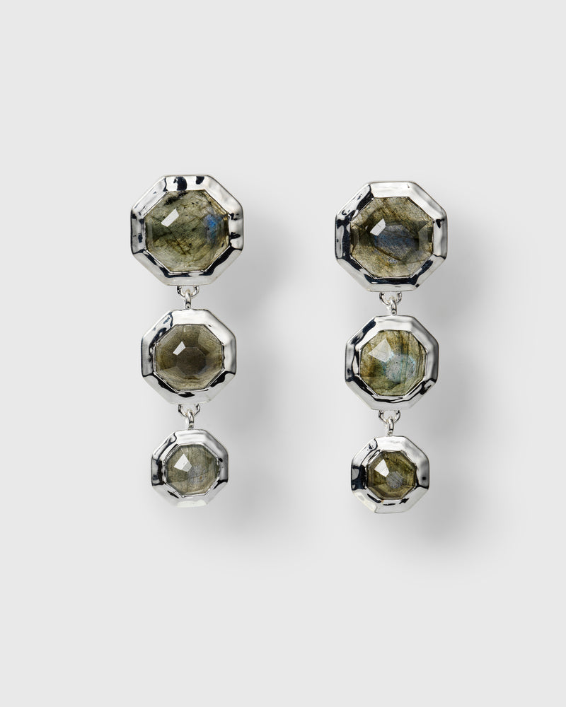 Octagon Earrings Silver
