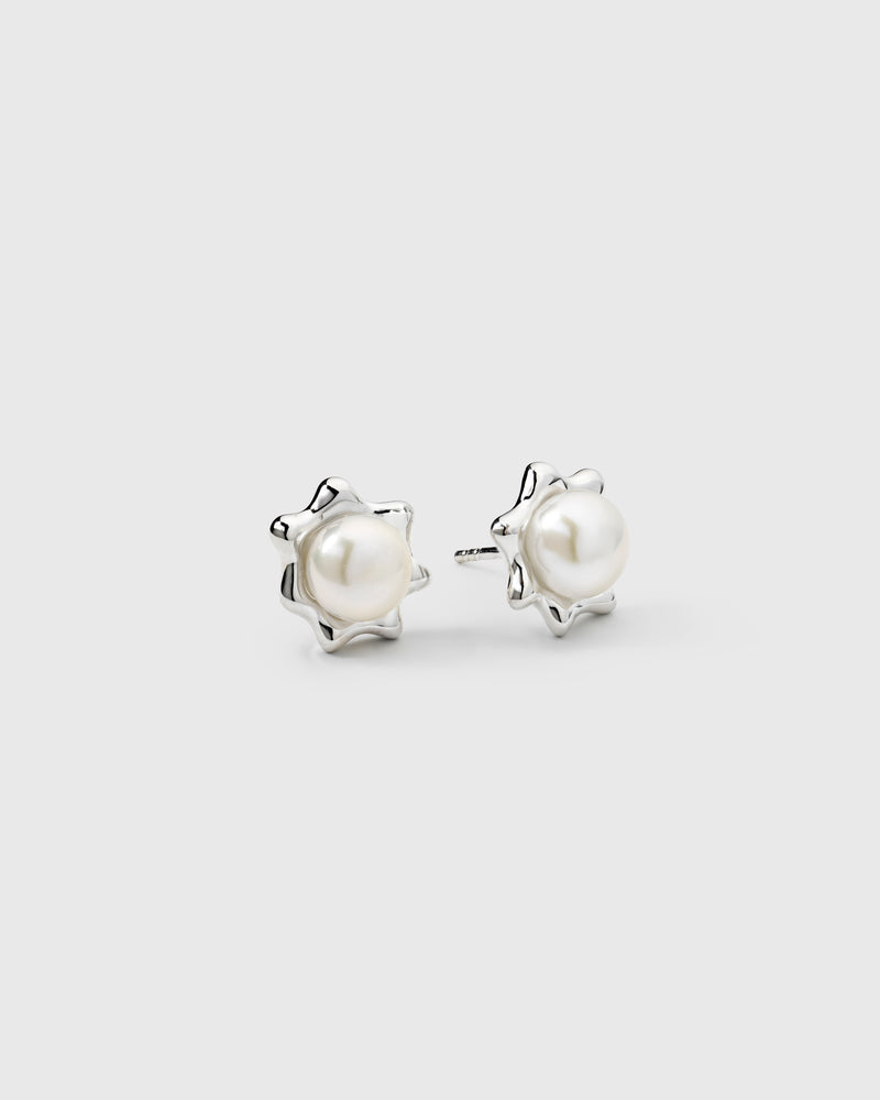 Florentina Pearl Studs Silver