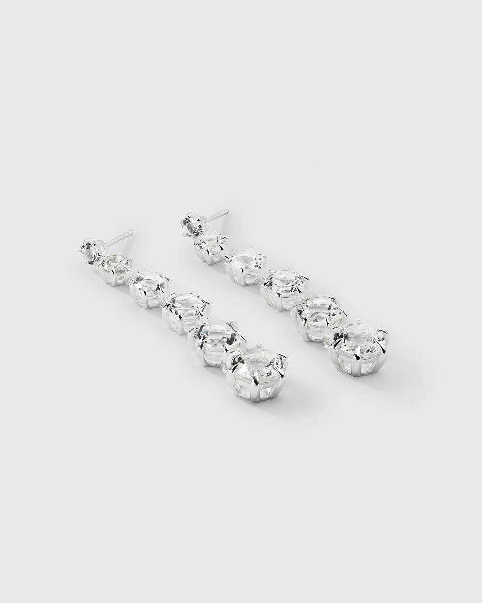 Valora Long Earrings Silver