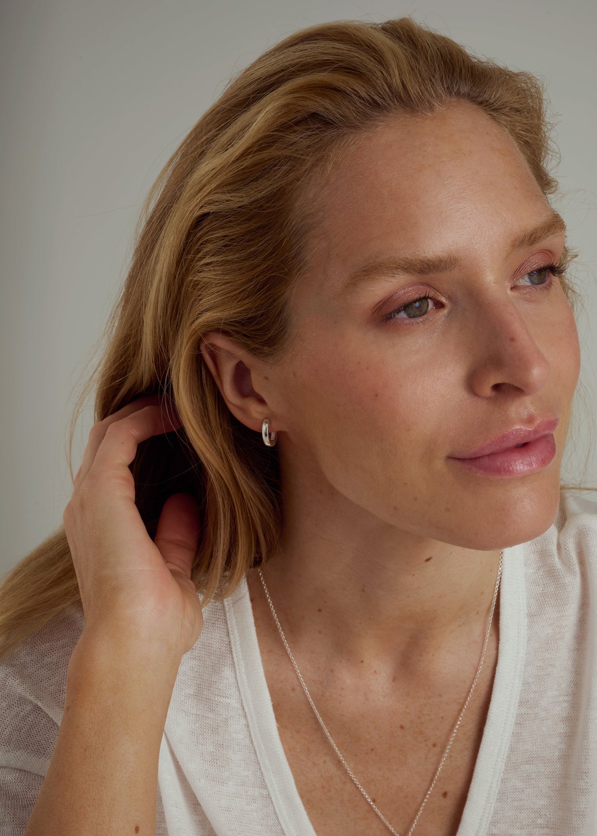 Cavelle Big Plain Hoops Silver