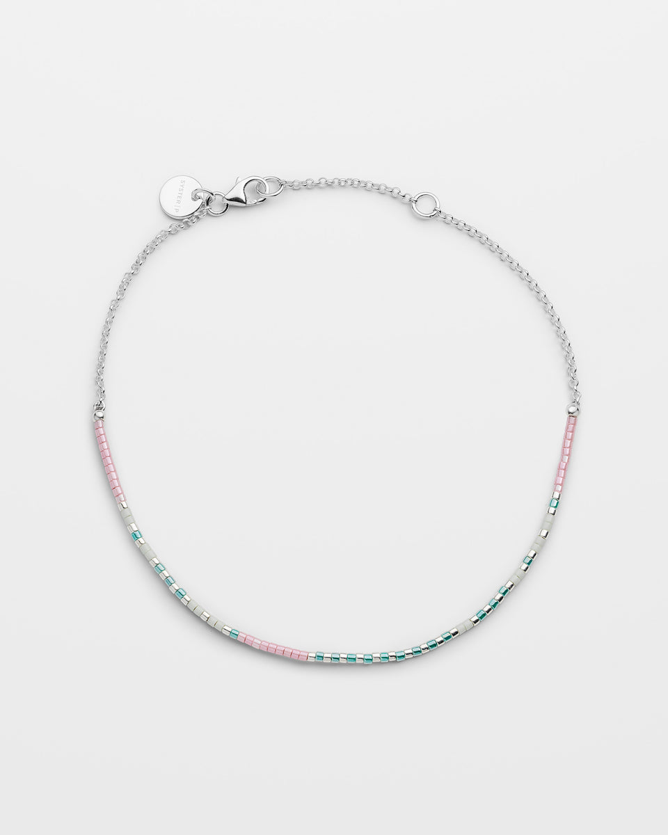 Code Anklet Silver Keep Shining