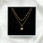 North Star & Herringbone Necklace Set Gold