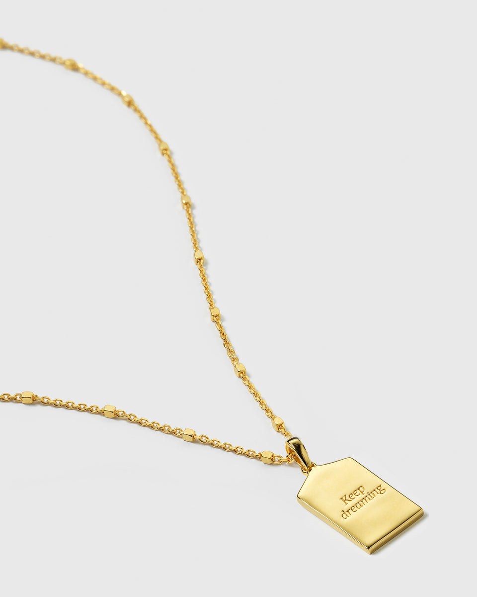 Lucky Coin Keep Dreaming Necklace Gold