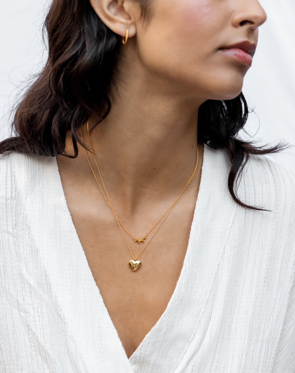 True Love Spike Heart Necklace Gold