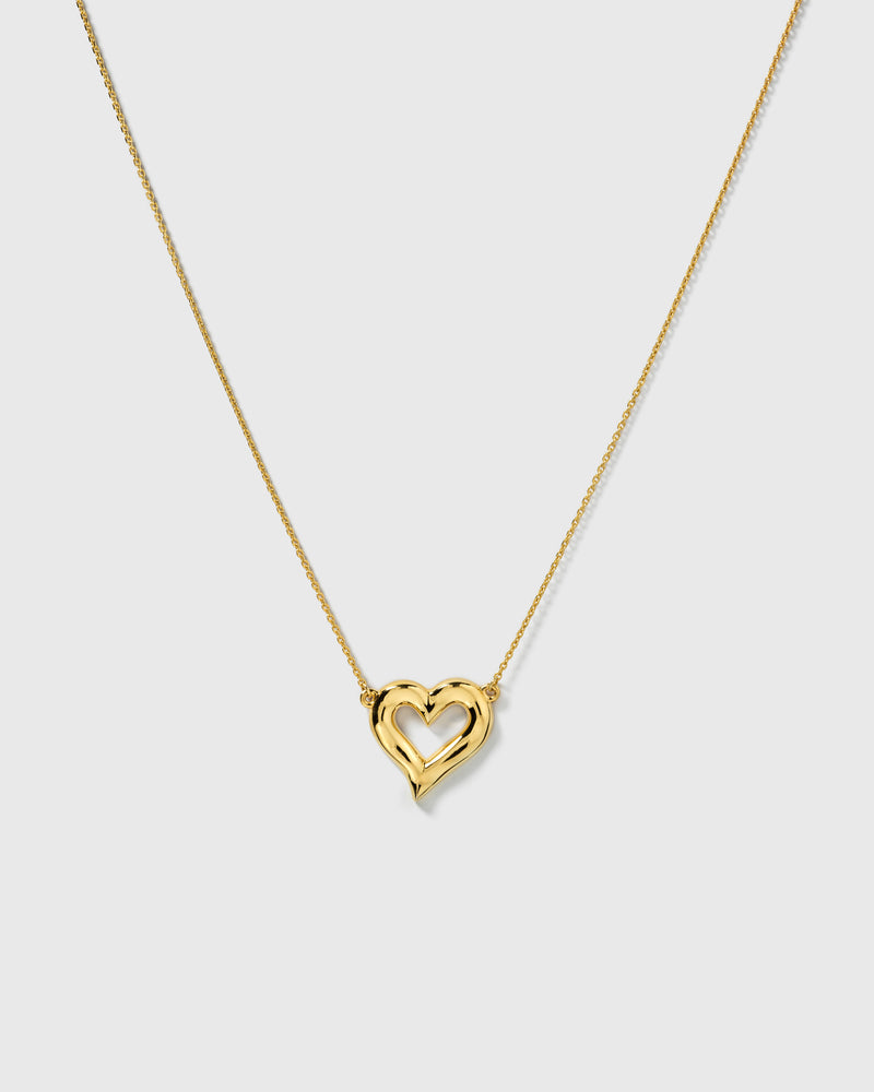 Puff Heart Necklace Gold