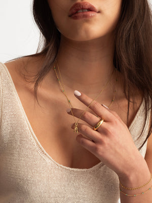 Melinda Double Petal Necklace Gold