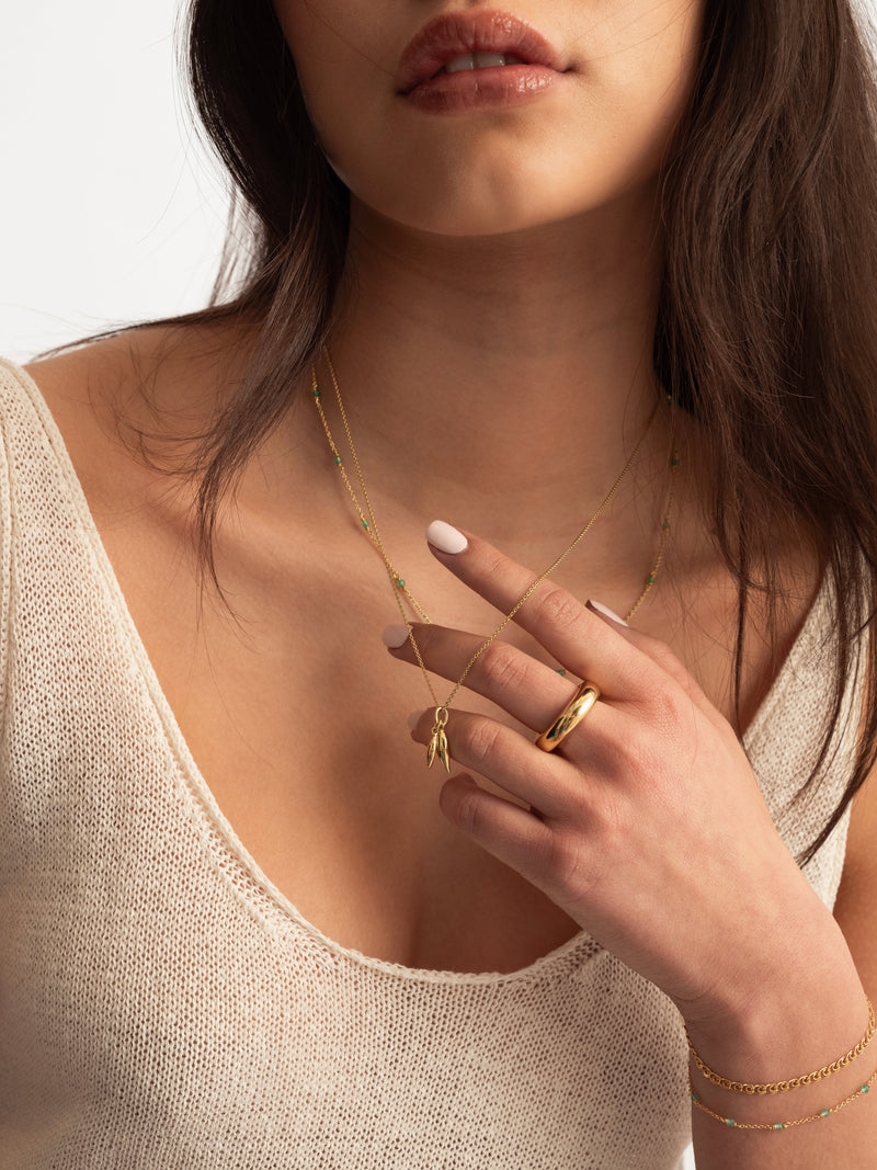 Melinda Double Petal Necklace Gold