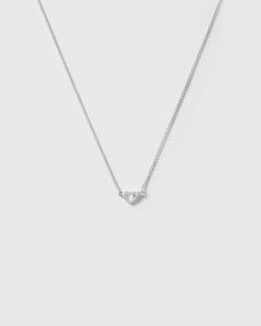 Snap Heart Necklace Silver Crystal