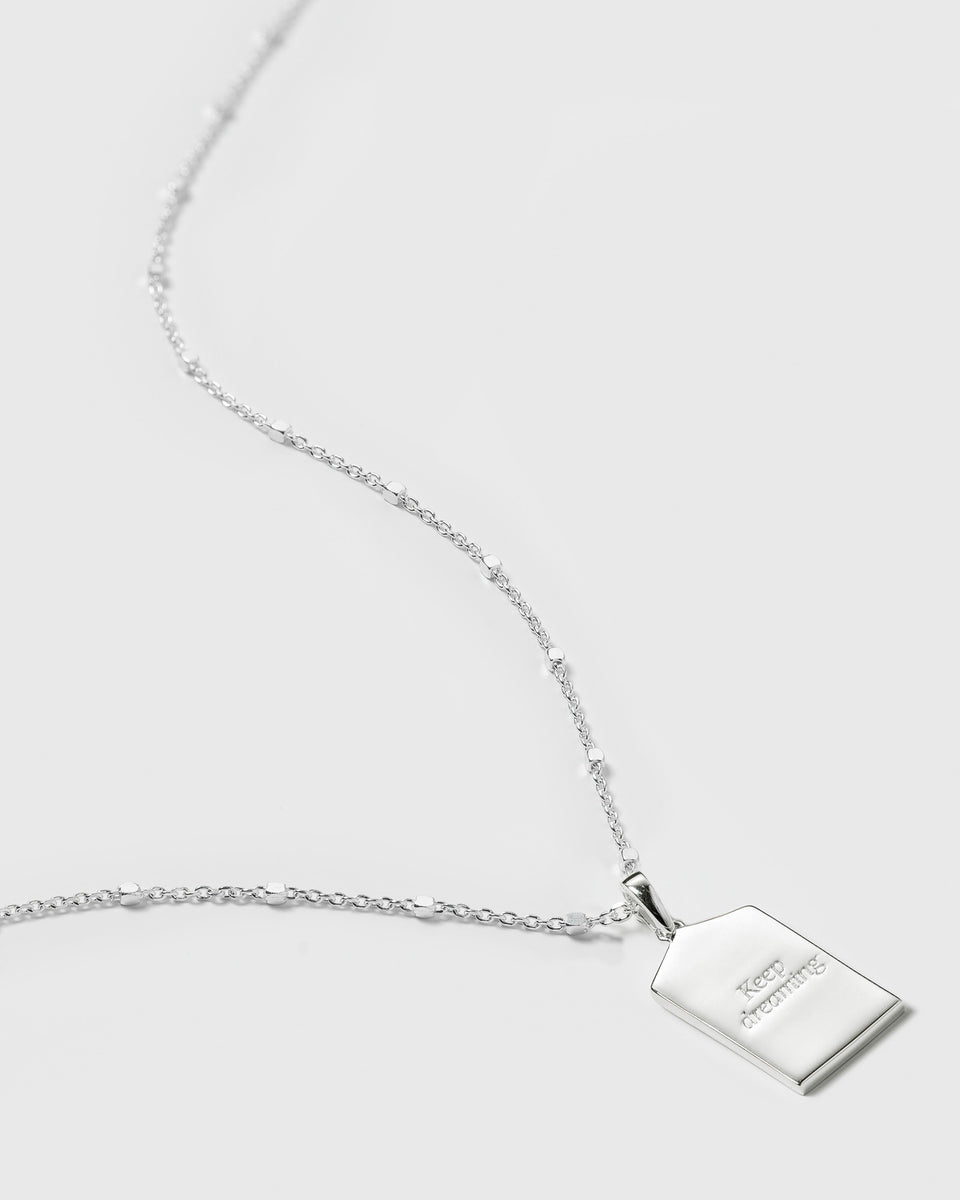 Lucky Coin Keep Dreaming Necklace Silver