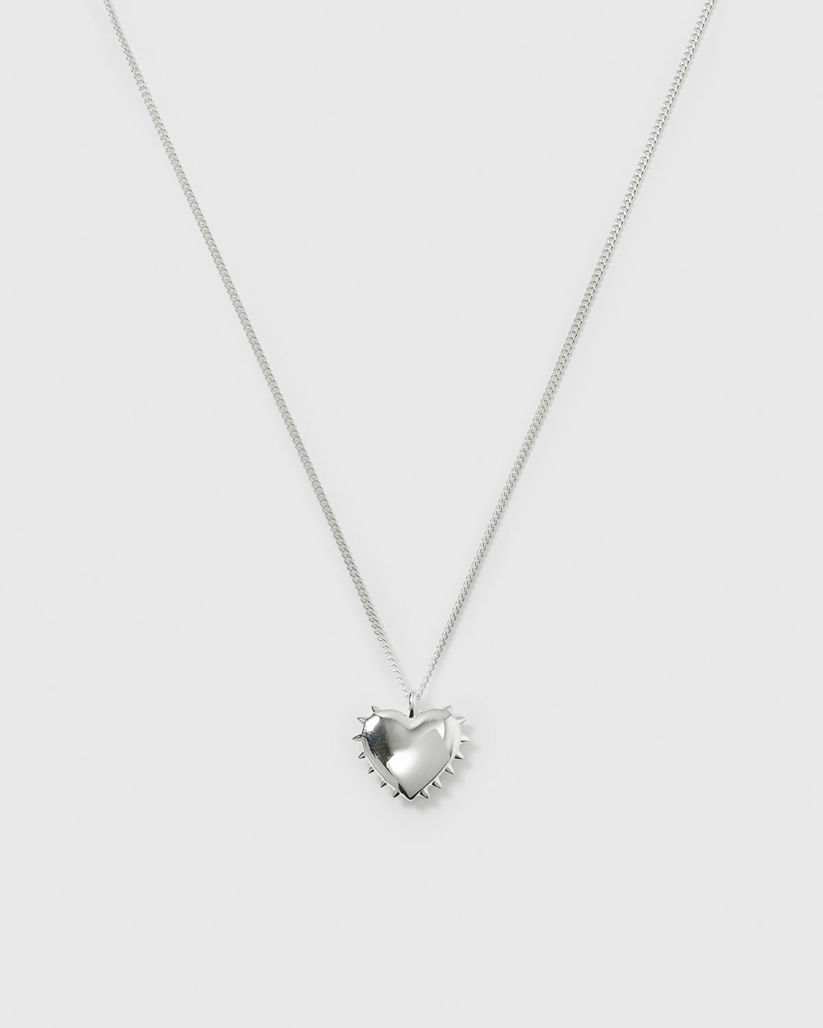 True Love Spike Heart Necklace Silver