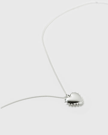 True Love Spike Heart Necklace Silver