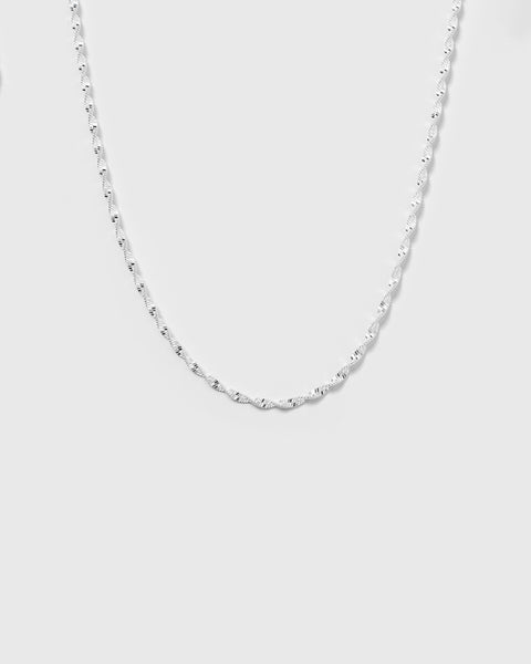 Herringbone Twisted Necklace Silver